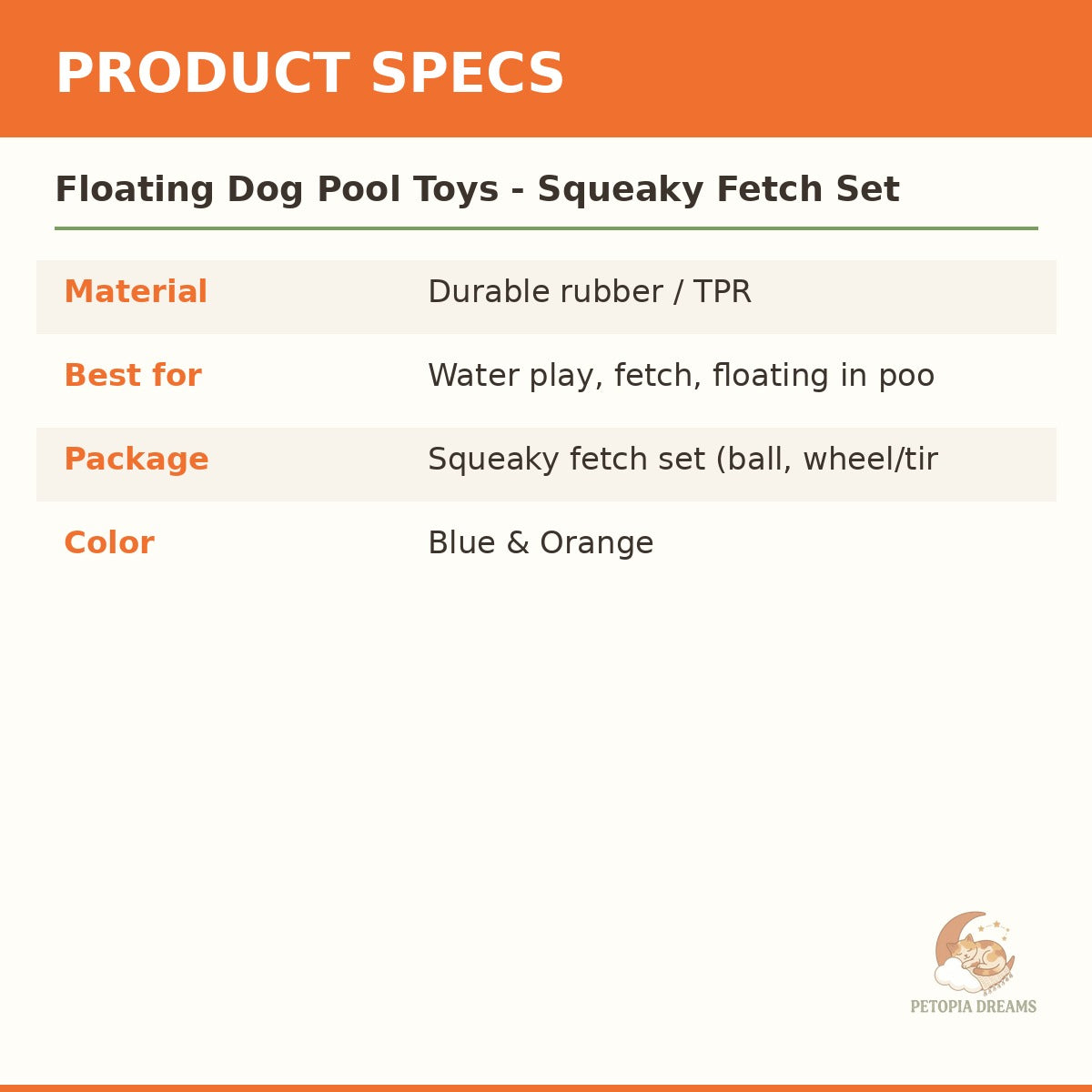 Floating Dog Pool Toys - Squeaky Fetch Set for Water Play | Petopia Dreams