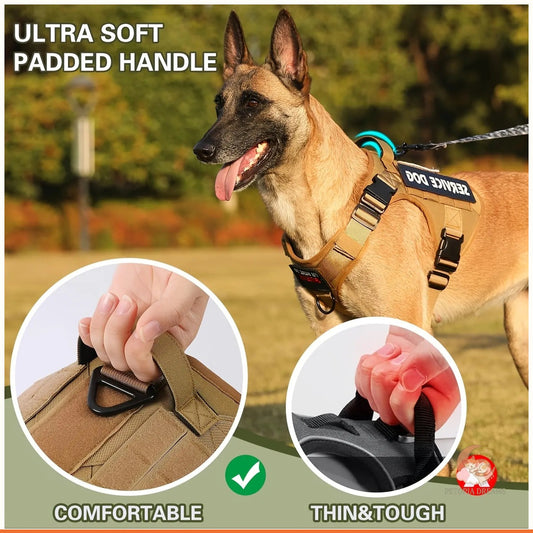Tactical Dog Harness — Adjustable Reflective Vest for Hiking & Training | Petopia Dreams