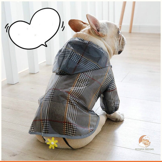Plaid Dog Raincoat — Waterproof Tear-Resistant Coat | Petopia Dreams