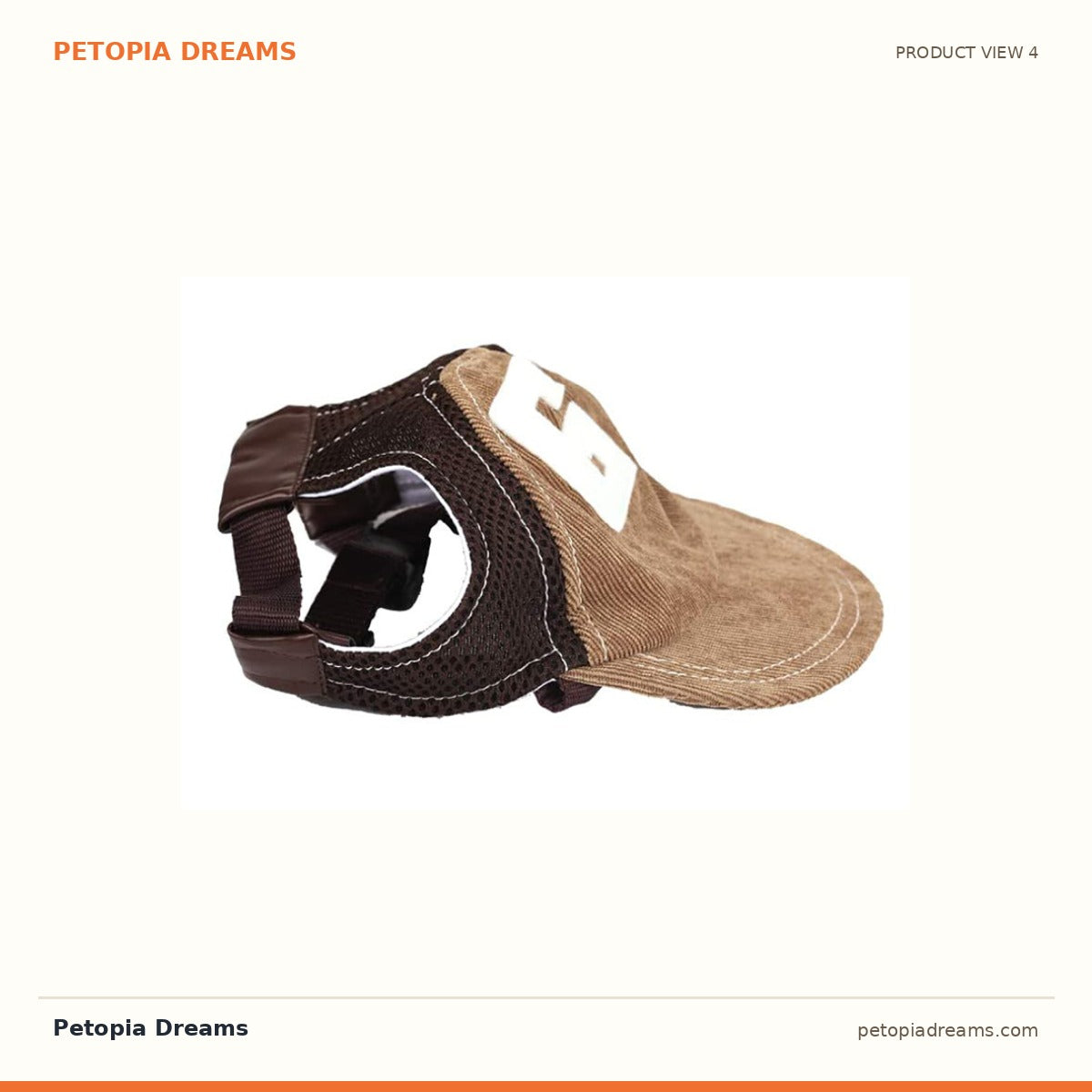 Additional product view of Corduroy Dog Hat — Breathable Sun Protection Cap for Pups | Petopia Dreams