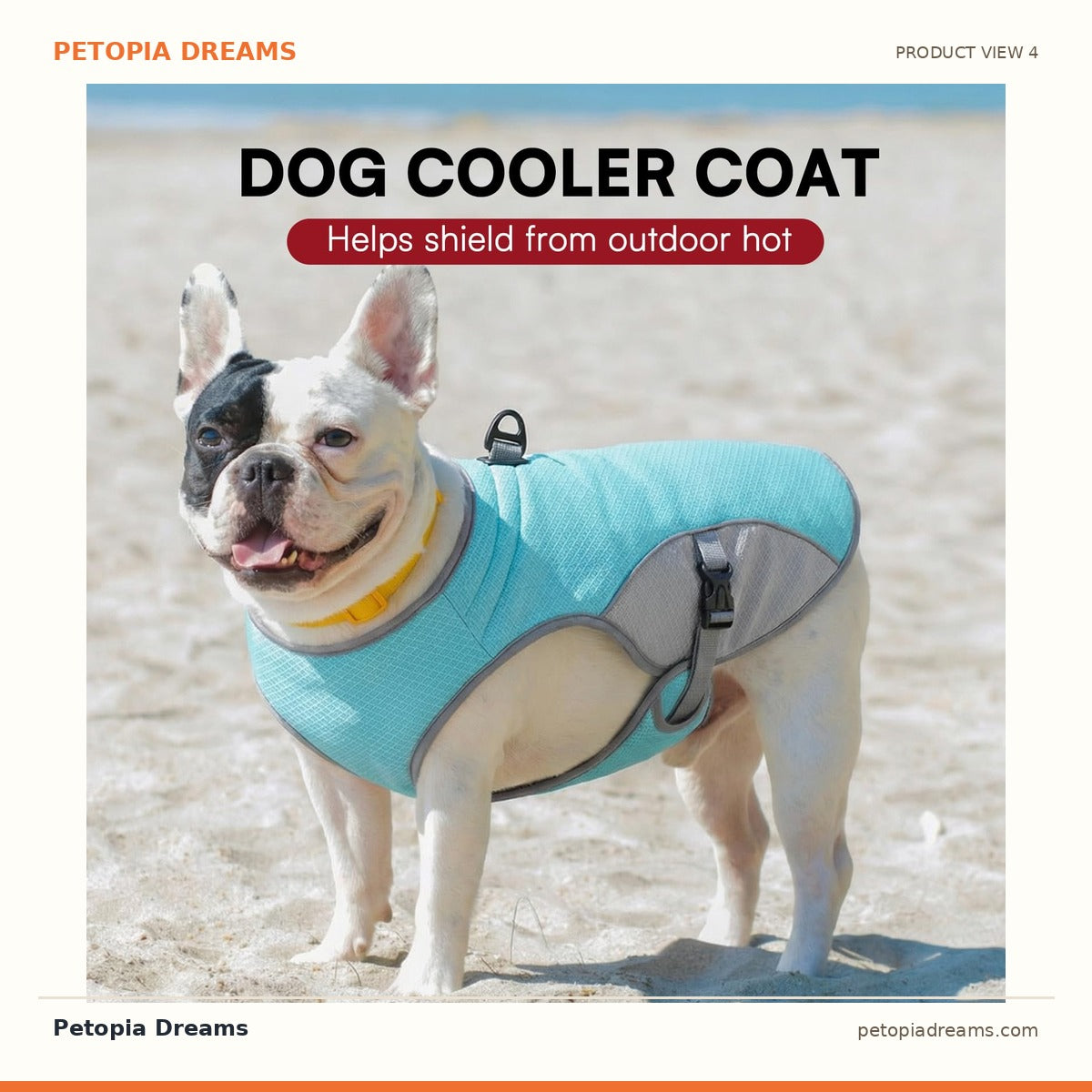 Additional product view of Dog Cooling Vest — Reflective Summer Jacket for Hot Walks | Petopia Dreams