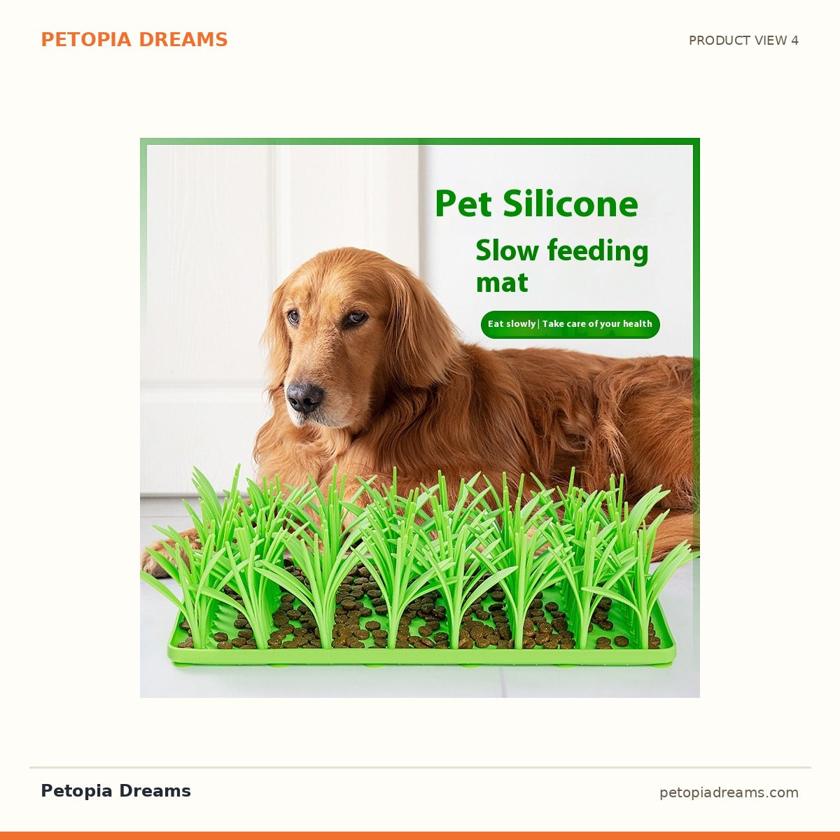 Additional product view of Silicone Lick Mat for Dogs & Cats — Slow Feeder Grass Design | Petopia Dreams
