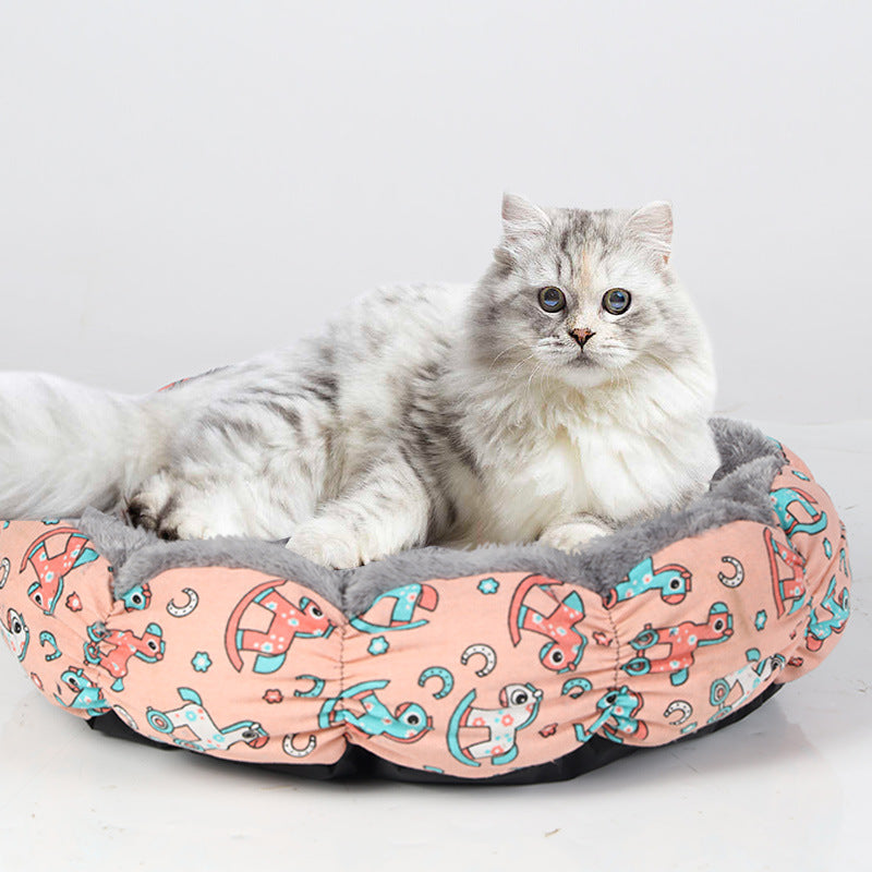 Calming Donut Cat Bed for Indoor Cats & Small Dogs