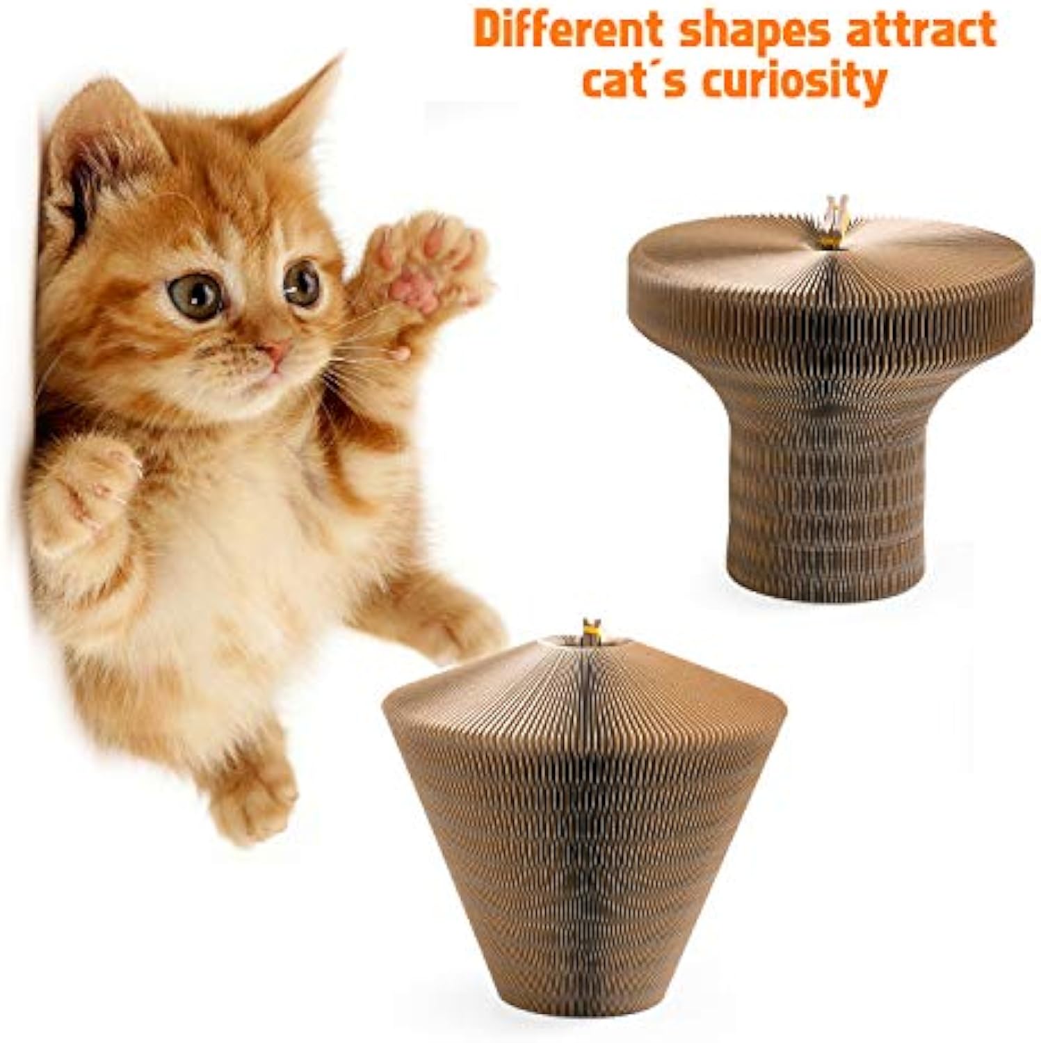 Collapsible Cardboard Cat Scratcher Lounge Bed for Indoor Cats