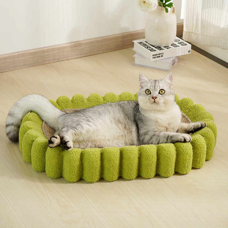 Oval Cat Scratcher Bowl Bed — 2-in-1 Lounge & Furniture Saver