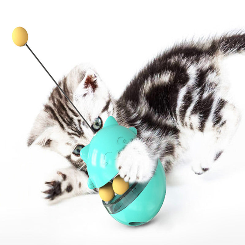 Interactive Cat Treat Dispenser Tumbler & Track Ball Toy