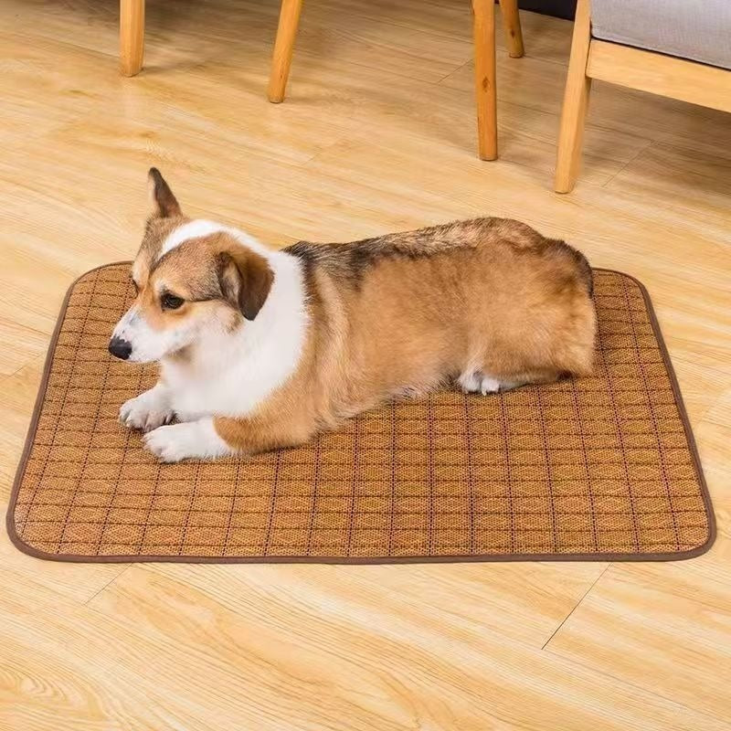 Cooling Dog Mat — Natural Rattan Fiber Summer Sleeping Pad - photo 3