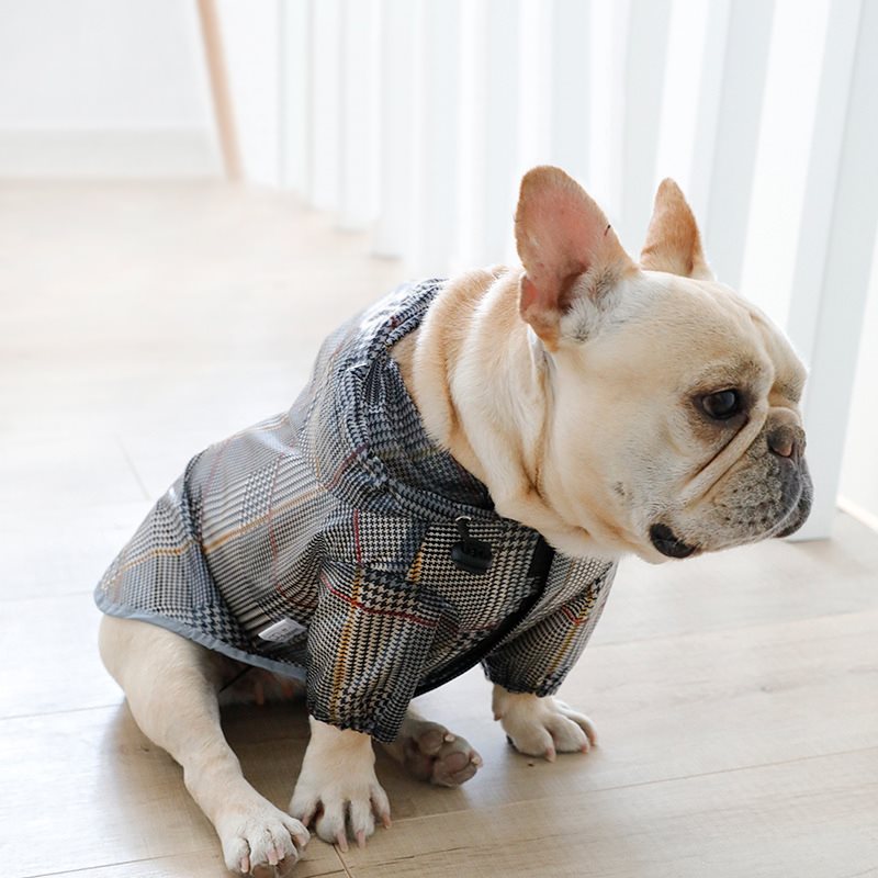 Plaid Dog Raincoat — Waterproof Tear-Resistant Coat