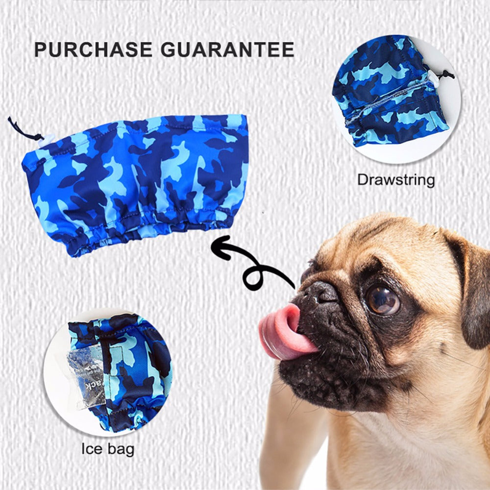 Pet Cooling Scarf with Ice Pack — Summer Heat Relief Bandana
