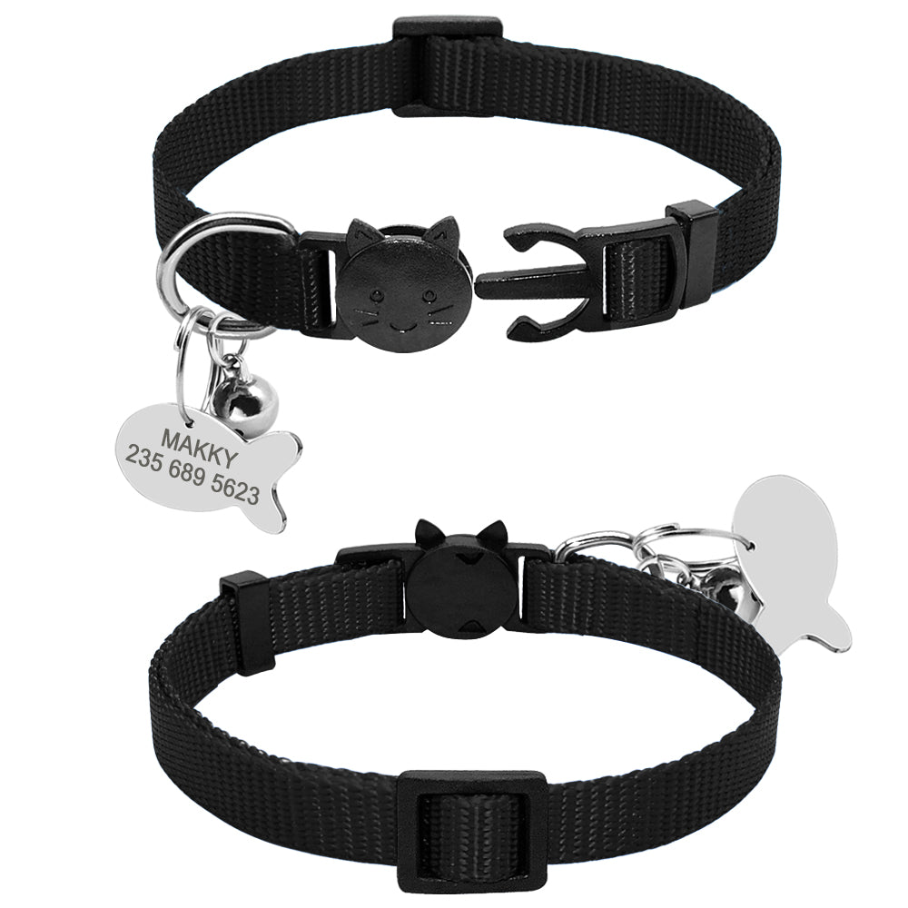 Personalized Breakaway Cat Collar with ID Tag & Bell