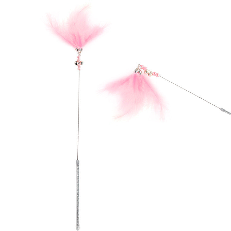 Fairy Feather Cat Teaser Wand with Jingle Bell