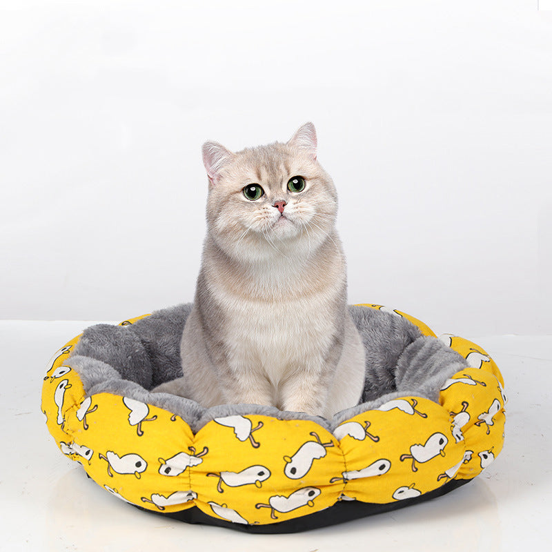 Calming Donut Cat Bed for Indoor Cats & Small Dogs