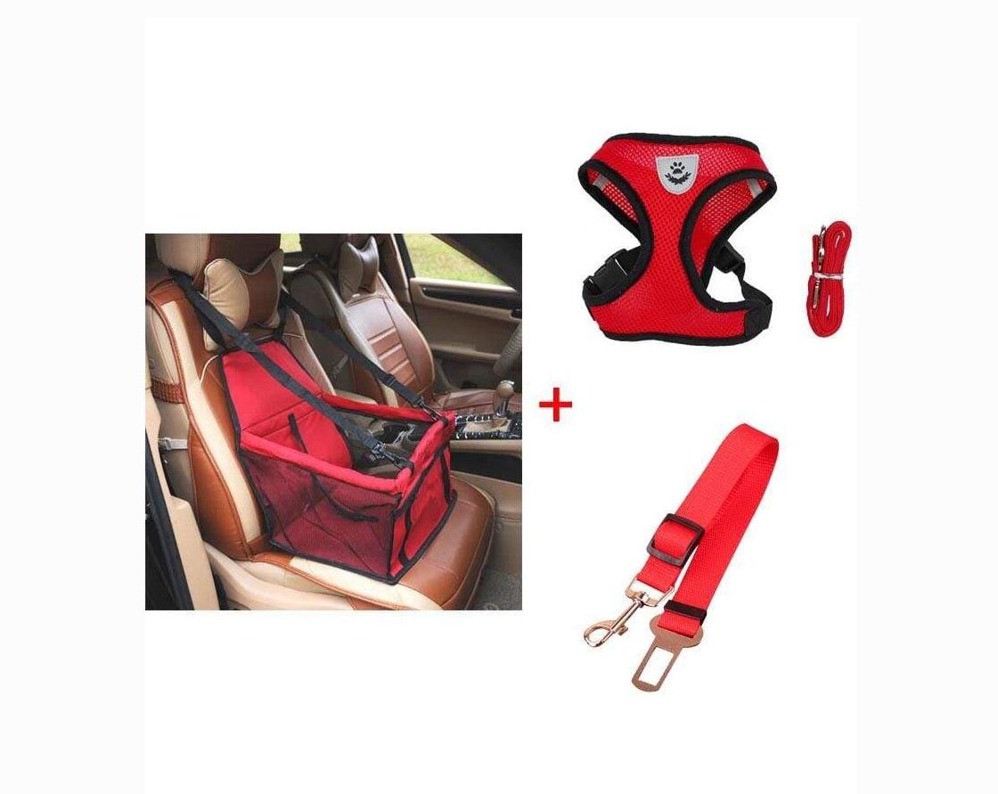 Dog Car Seat Carrier with Safety Harness & Leash Set