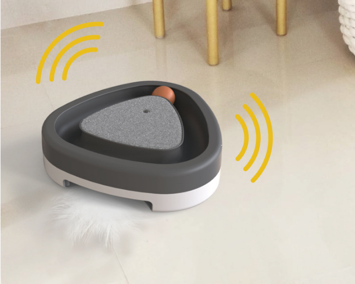 Electric Spinning Cat Toy with Feather & Built-In Scratcher