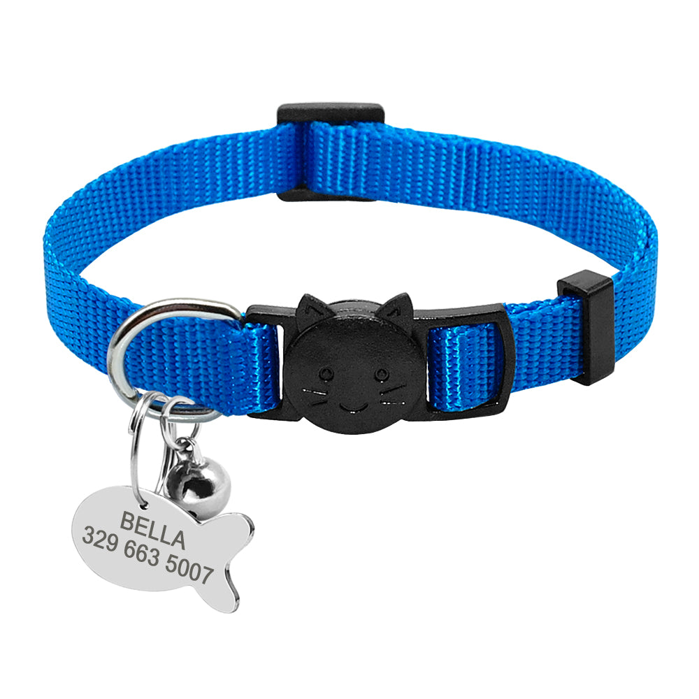 Personalized Breakaway Cat Collar with ID Tag & Bell