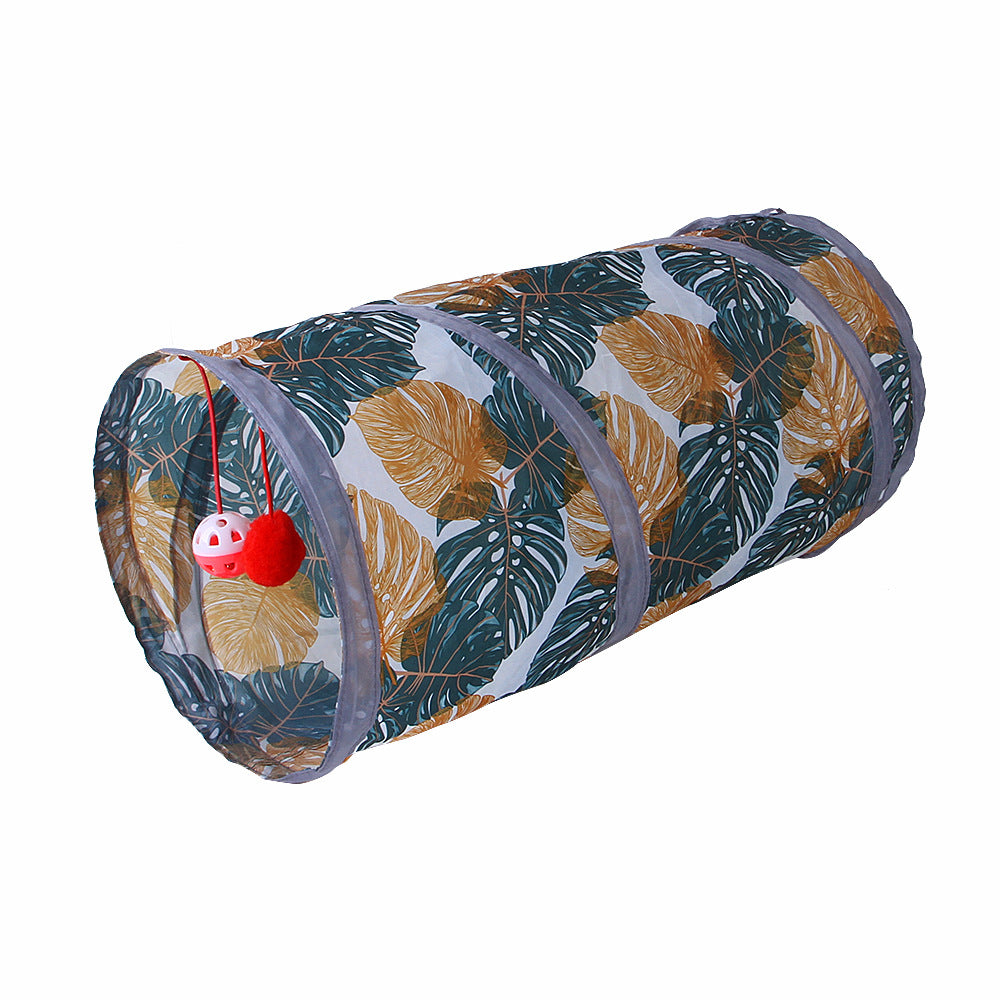 Foldable Cat Tunnel Toy — Collapsible Crinkle Play Maze