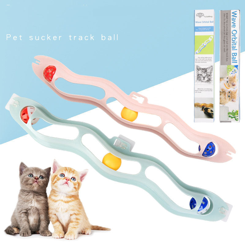 Suction Cup Cat Track Ball Toy for Windows & Walls