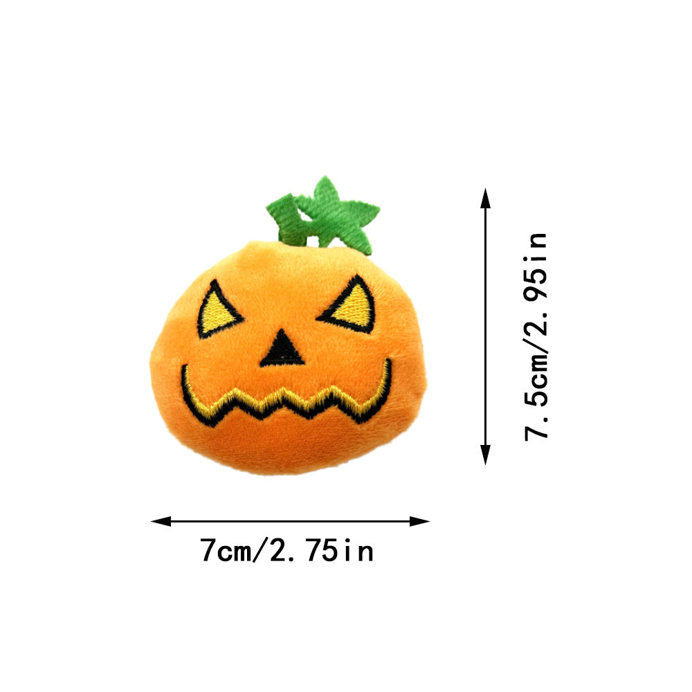 Additional view of Halloween Pumpkin Cat Toy - Plush Bite & Molar Chew