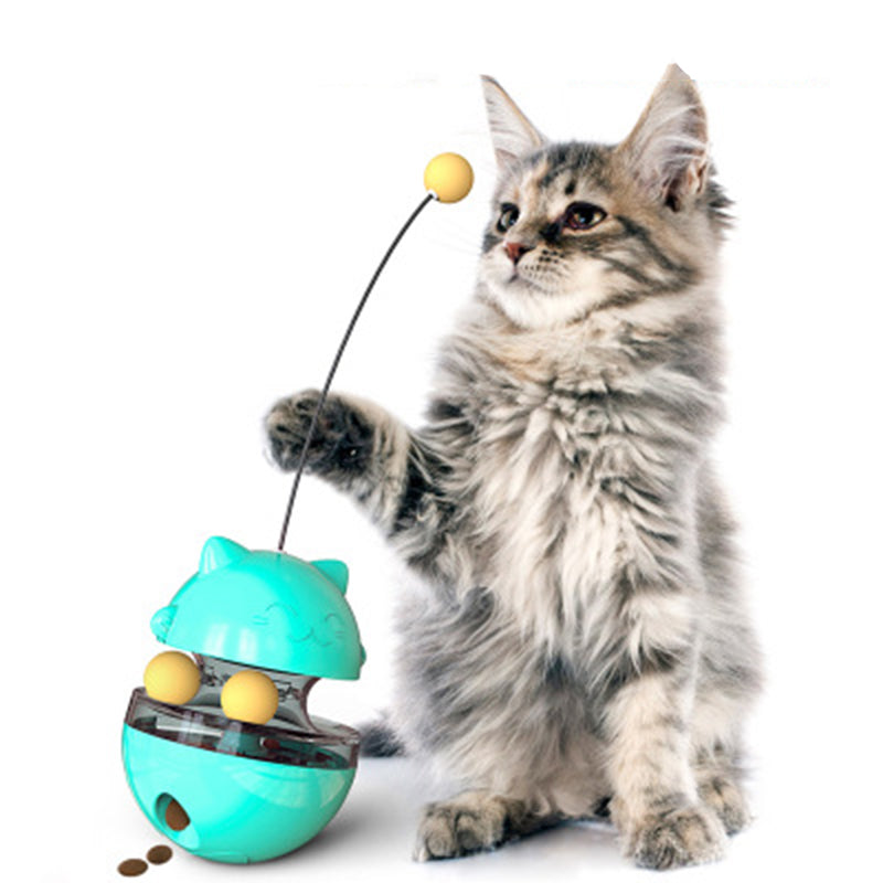 Interactive Cat Treat Dispenser Tumbler & Track Ball Toy