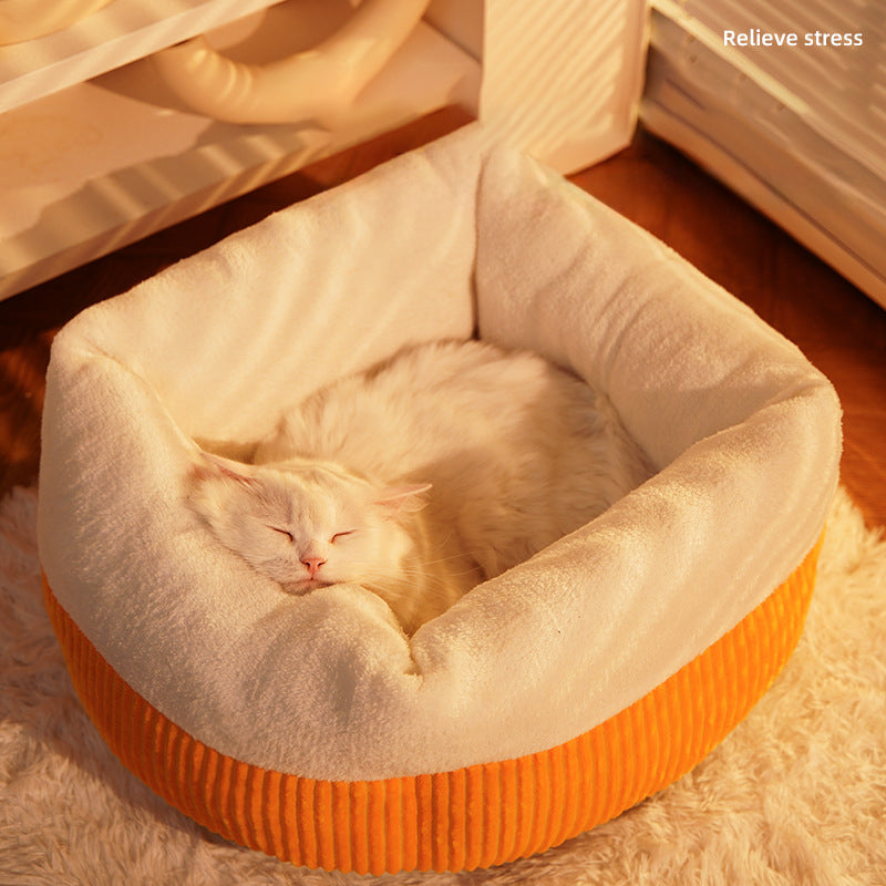Calming Cat Bed — Cozy Round Donut Nest for Cats & Puppies