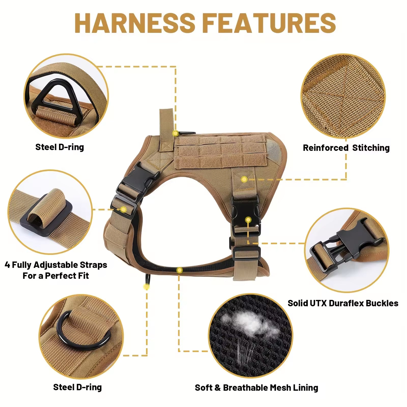 Tactical Dog Harness Vest — Reflective, No-Pull Adventure Gear