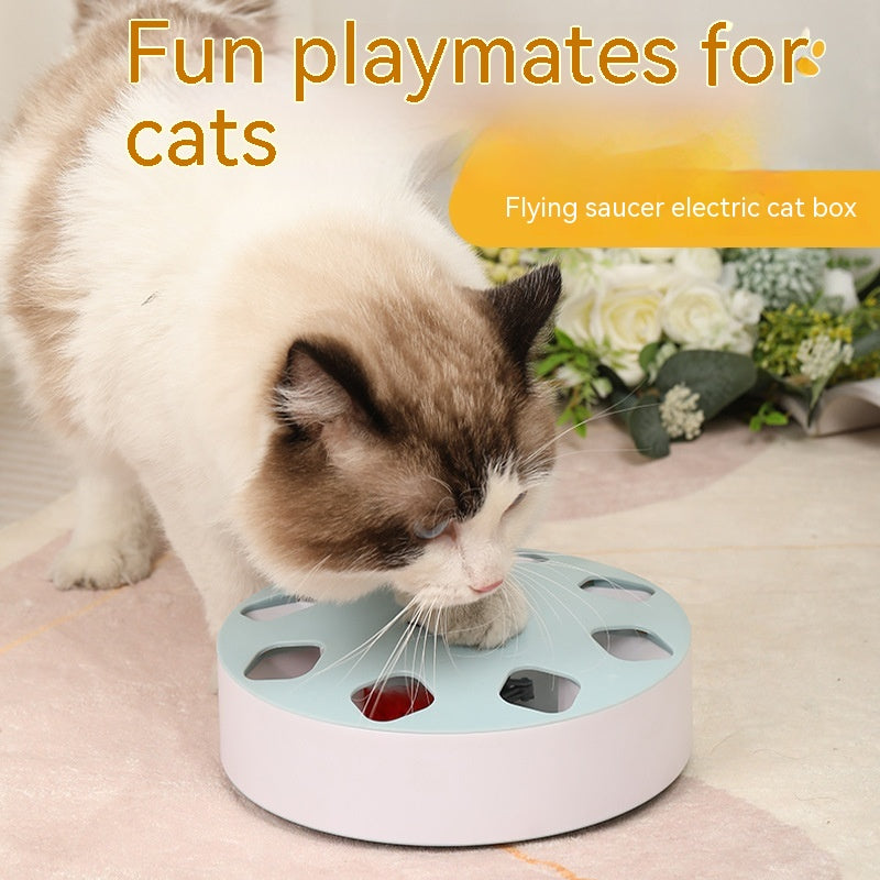 Automatic UFO Cat Teaser Toy with Rotating Feather