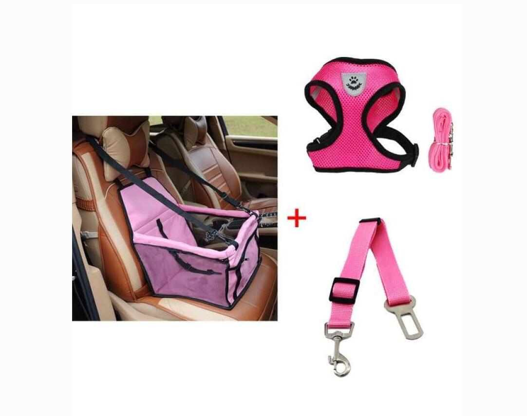 Dog Car Seat Carrier with Safety Harness & Leash Set