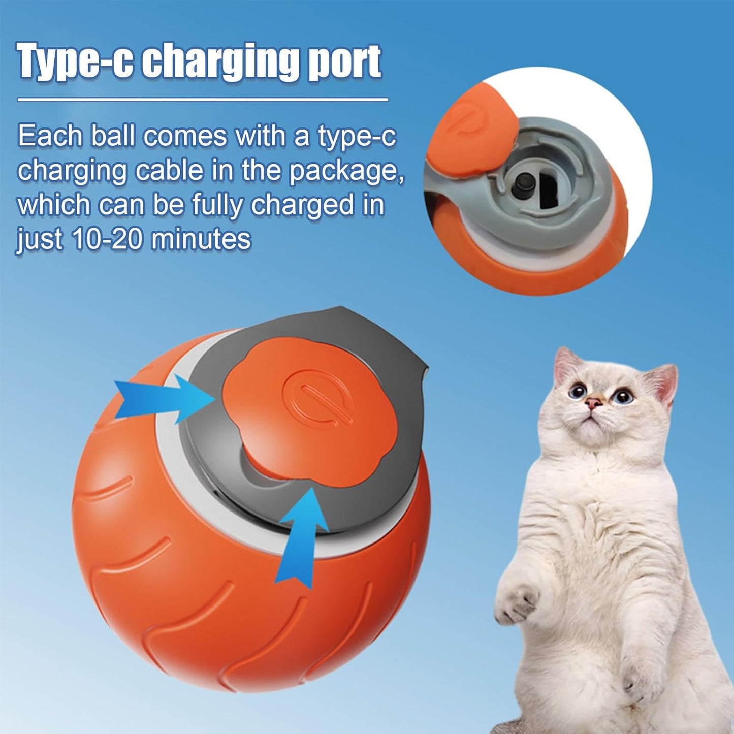 Speedy Tail Interactive Cat Ball Toy for Indoor Cats