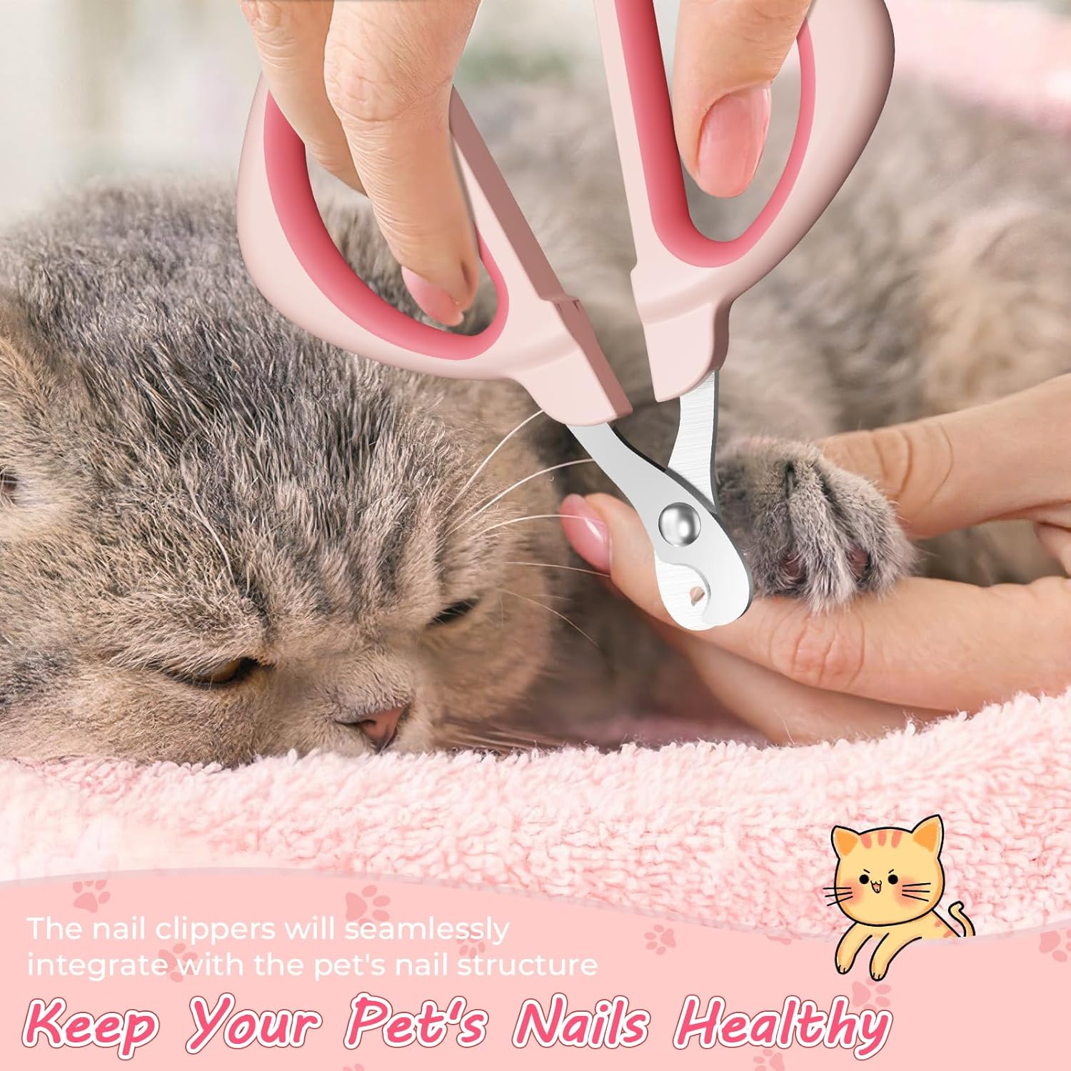 Cat Nail Clipper with Safety Positioning Hole — No-Quick Trimmer