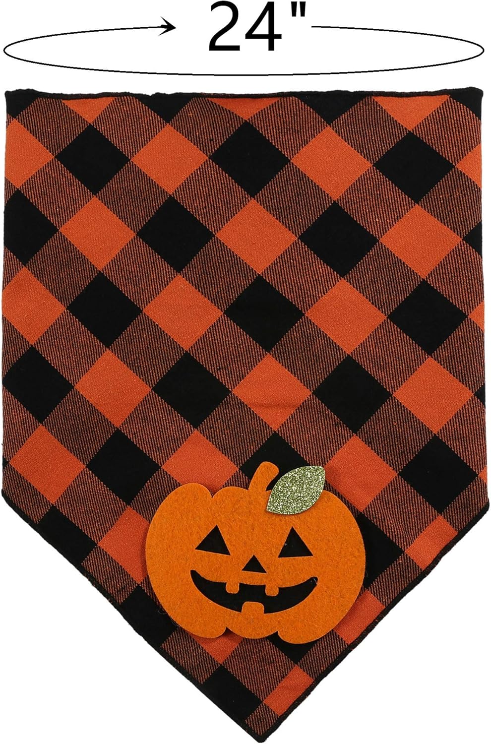 Additional view of Halloween Dog Bandana with Pumpkin & Skeleton Appliques