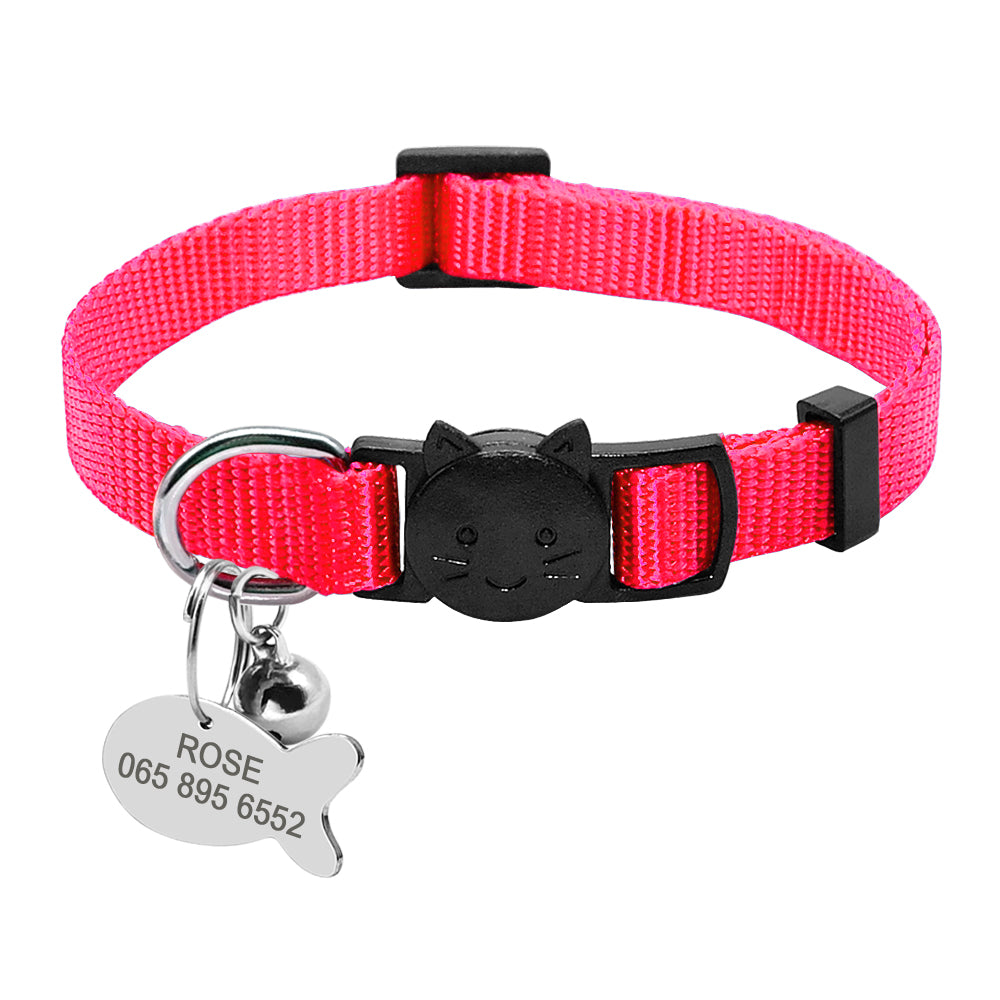 Personalized Breakaway Cat Collar with ID Tag & Bell