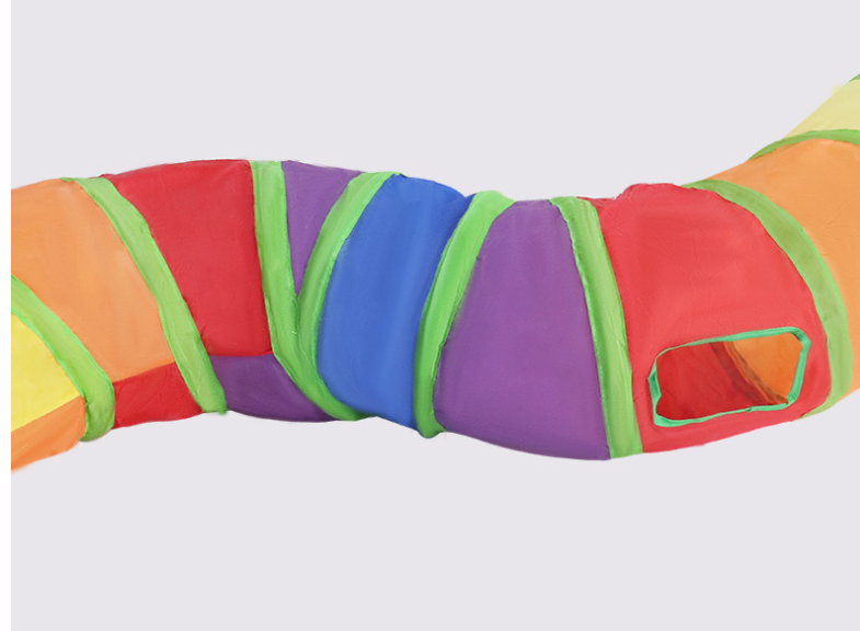 Collapsible Cat Tunnel Toy — Rainbow S-Shaped Hideaway