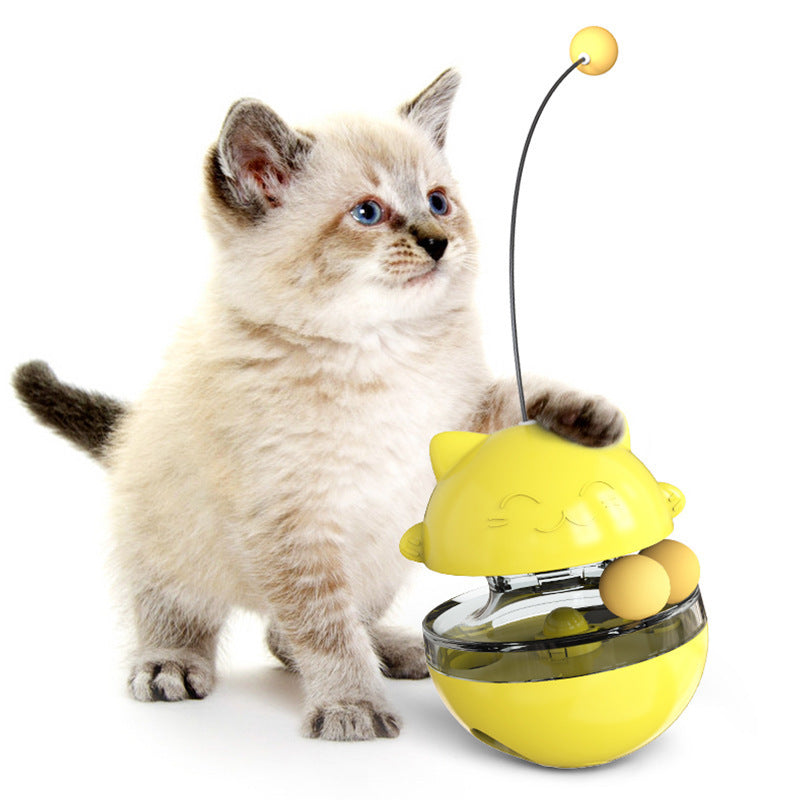 Interactive Cat Treat Dispenser Toy - Tumbler Feeder for IQ Training