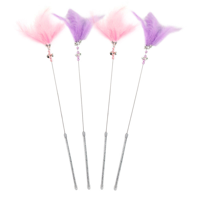 Fairy Feather Cat Teaser Wand with Jingle Bell
