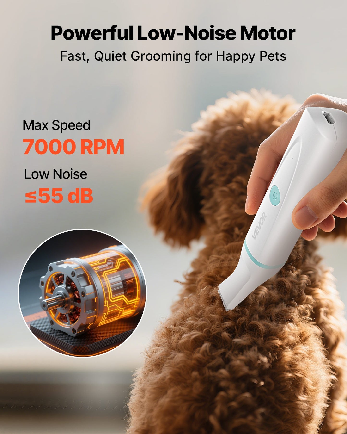 4-in-1 Dog Grooming Kit — Quiet Cordless Clippers & Nail Grinder