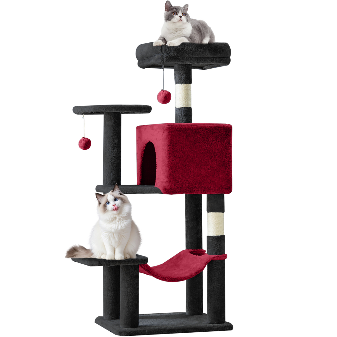 44-Inch Cat Tree Tower with Sisal Scratching Posts & Hammock