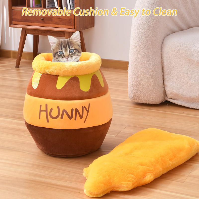 Honey Pot Cat Cave Bed — Cozy Memory Foam Hideaway