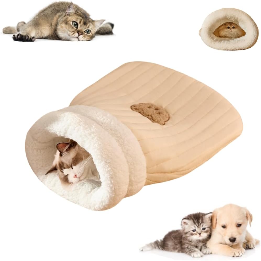 Calming Cat Sleeping Bag — Cozy Self-Warming Cave Bed
