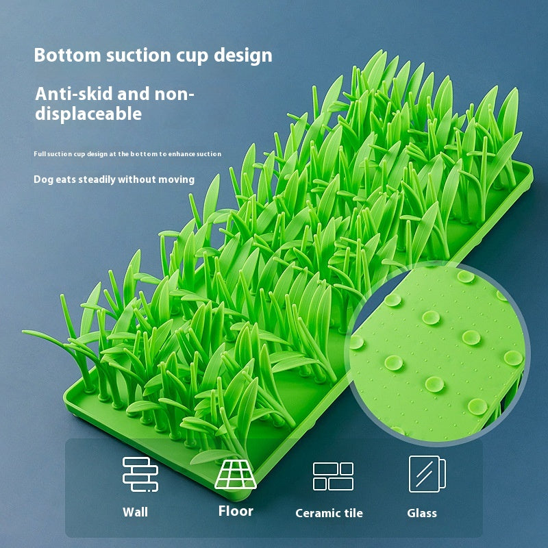 Silicone Lick Mat for Dogs & Cats — Slow Feeder Grass Design
