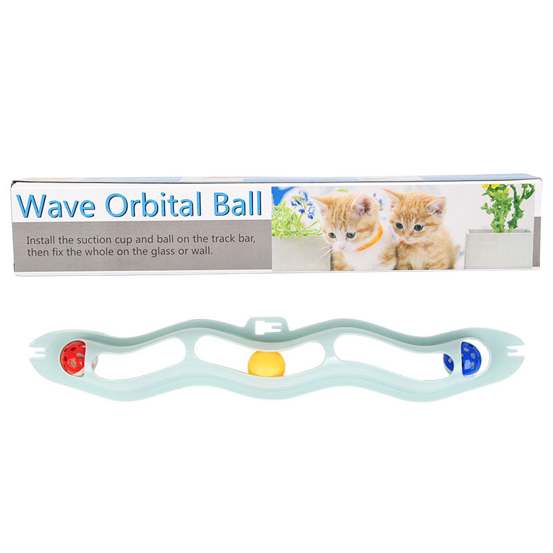 Suction Cup Cat Track Ball Toy for Windows & Walls