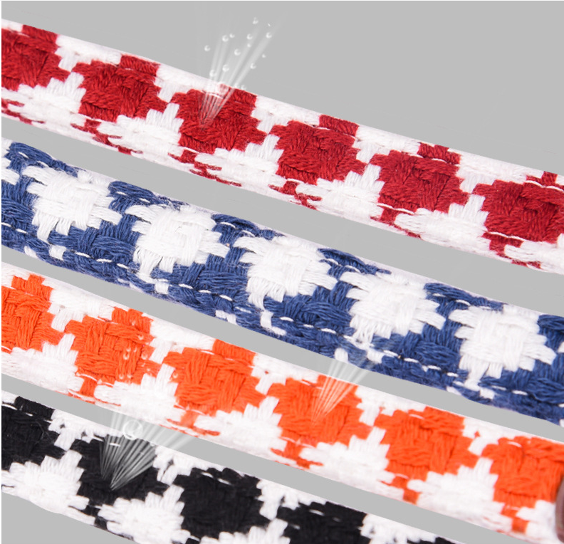 Additional view of Plaid Dog Collar — Soft Woven Linen Comfort Collar