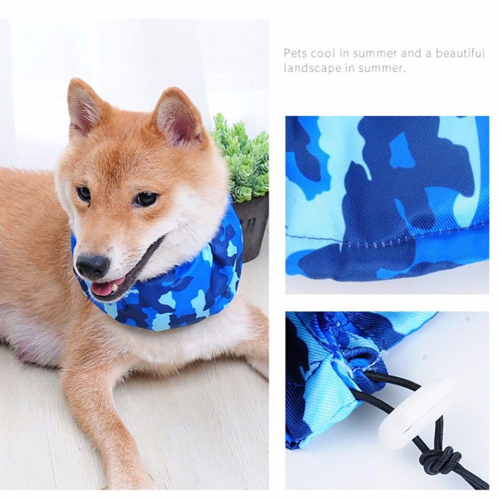 Pet Cooling Scarf with Ice Pack — Summer Heat Relief Bandana