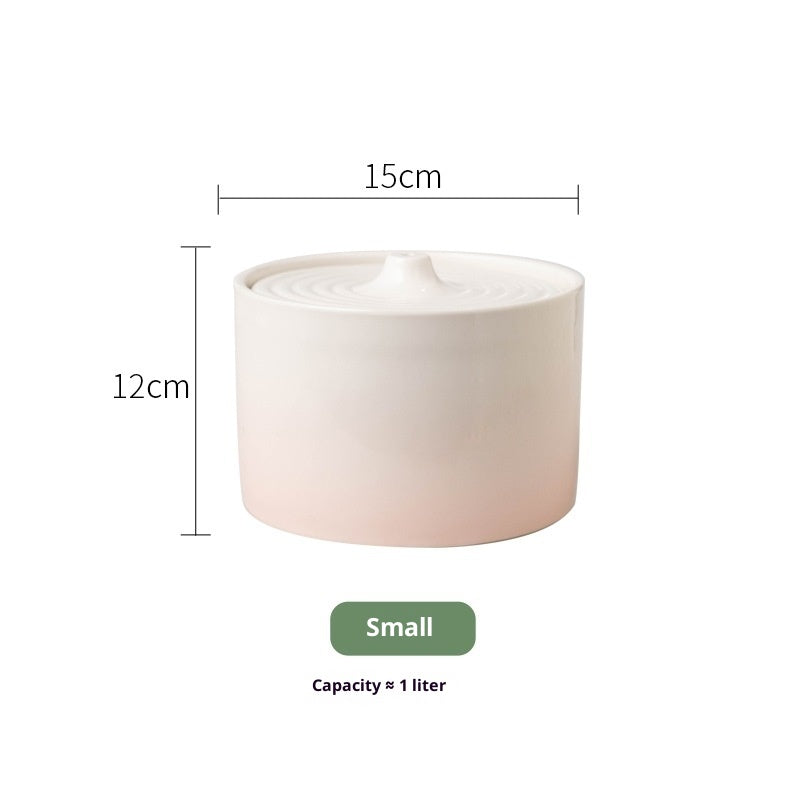 Ceramic Cat Water Fountain — Electric Drinking Dispenser