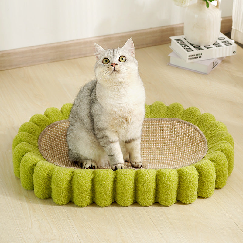 Oval Cat Scratcher Bowl Bed — 2-in-1 Lounge & Furniture Saver