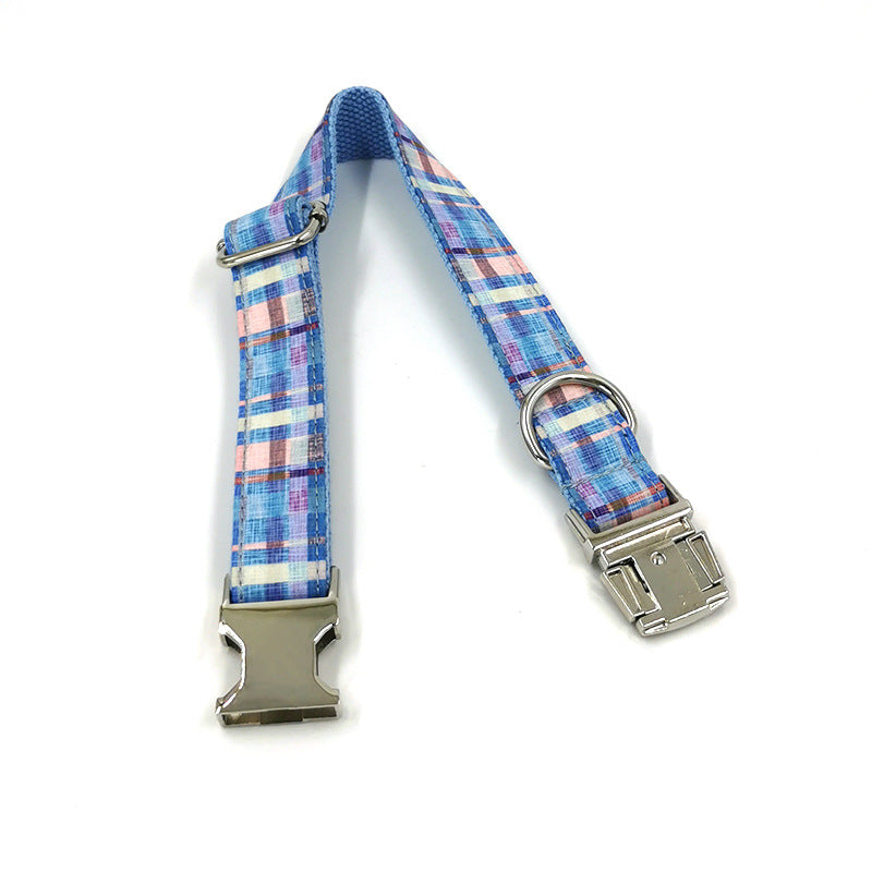 Product view of Plaid Dog Collar & Bow Tie Set — Adjustable for Every Pup