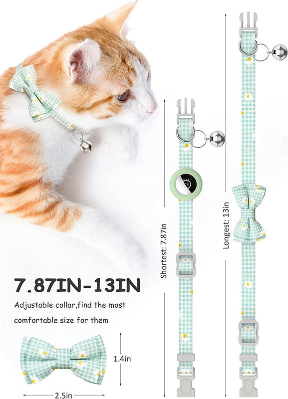 Additional view of Plaid Bow Dog & Cat Collar — Adorable Everyday Charm