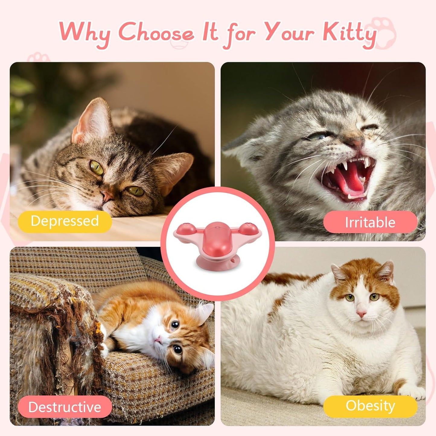 Interactive Cat Puzzle Toy & Slow Feeder for Bored Indoor Pets