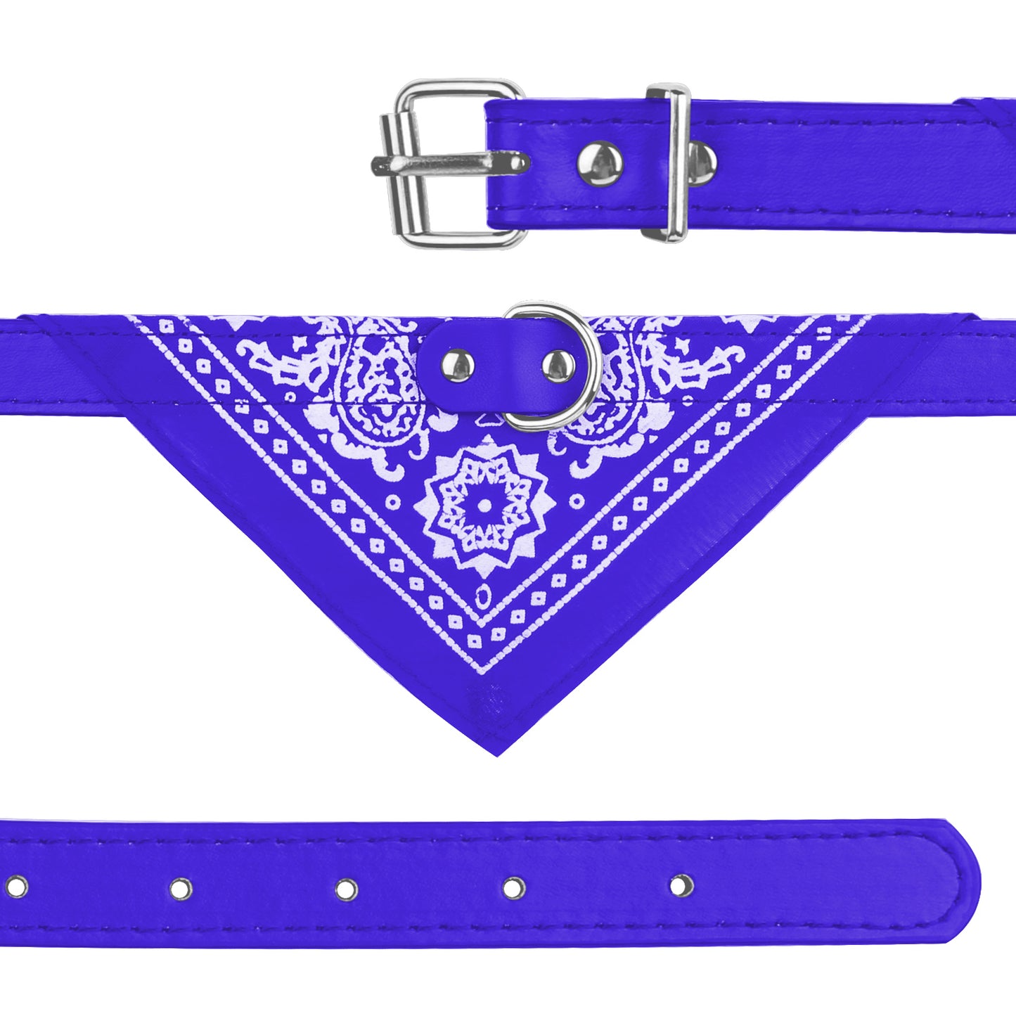1Pc Adjustable Bandana Leather Pet Collar Triangle Scarf