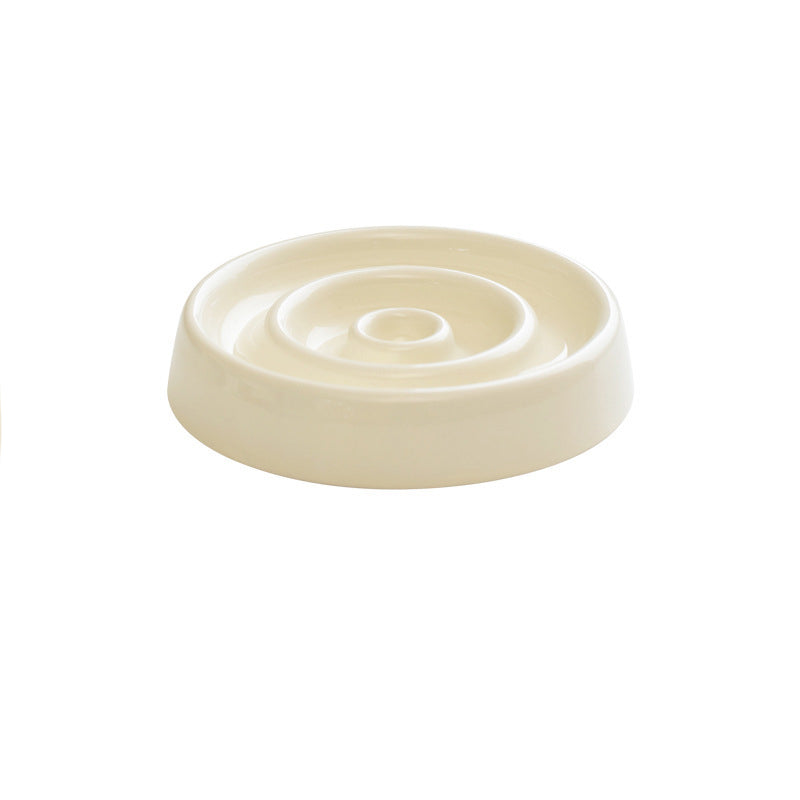 Ceramic Slow Feeder Bowl for Dogs & Cats — Anti-Gulp Maze