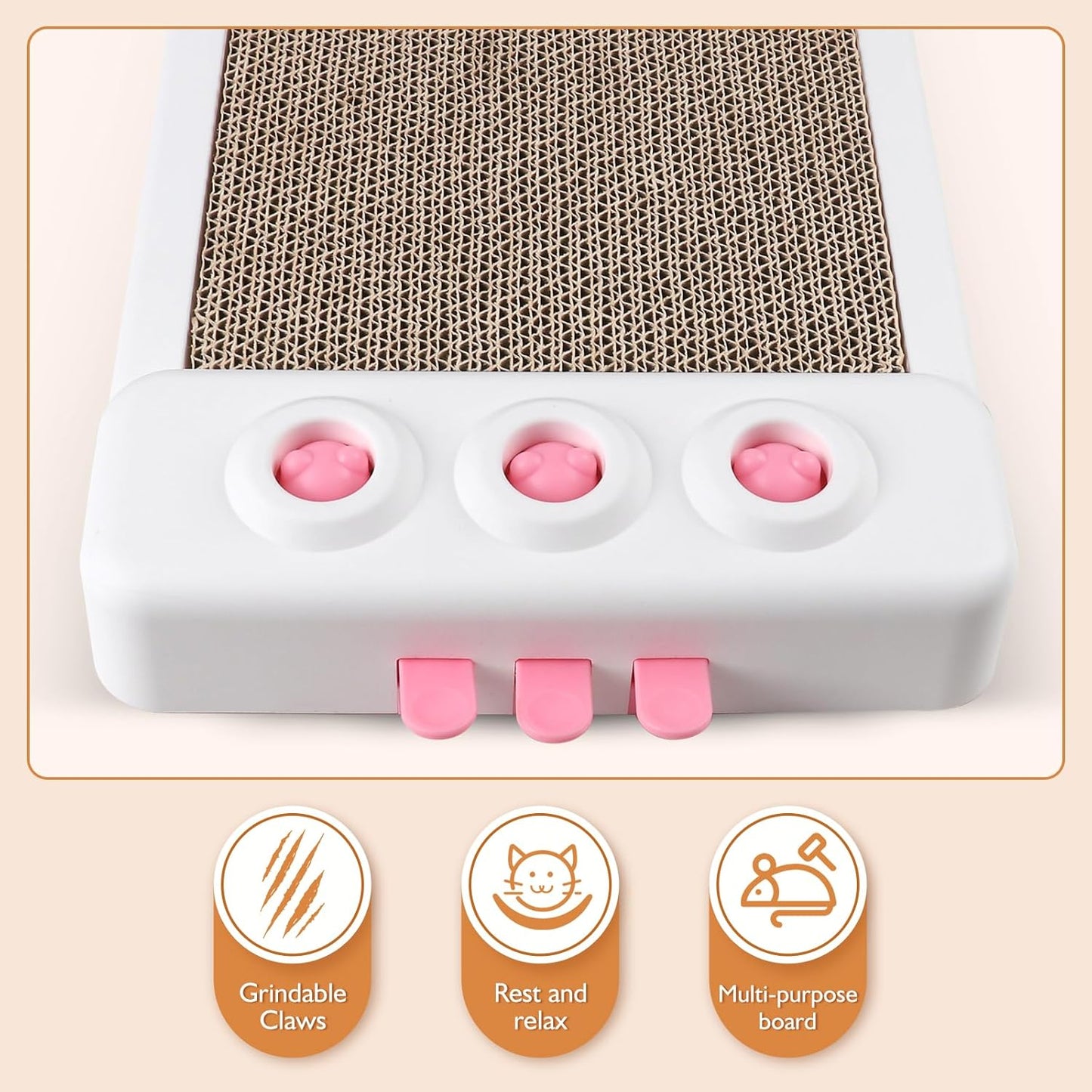 2-in-1 Cat Scratcher & Whack-A-Mole Interactive Toy